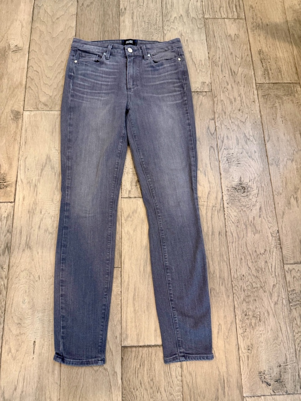 Paige Women’s Gray Skinny Jeans, Size 28, High Rise Stretch